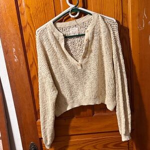 Billabong Cream V-Neck Women's Sweater